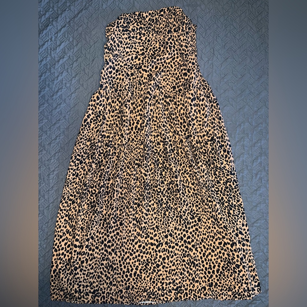 Cheetah print strapless Target dress